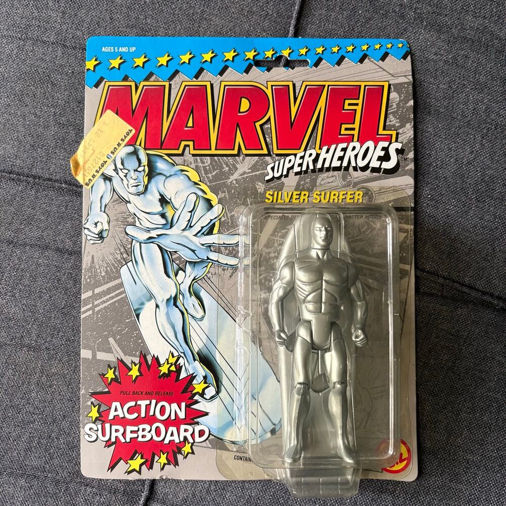 Marvel Super Heroes Silver Surfer Action Figure - Vintage 1990 Toy Biz - SEALED